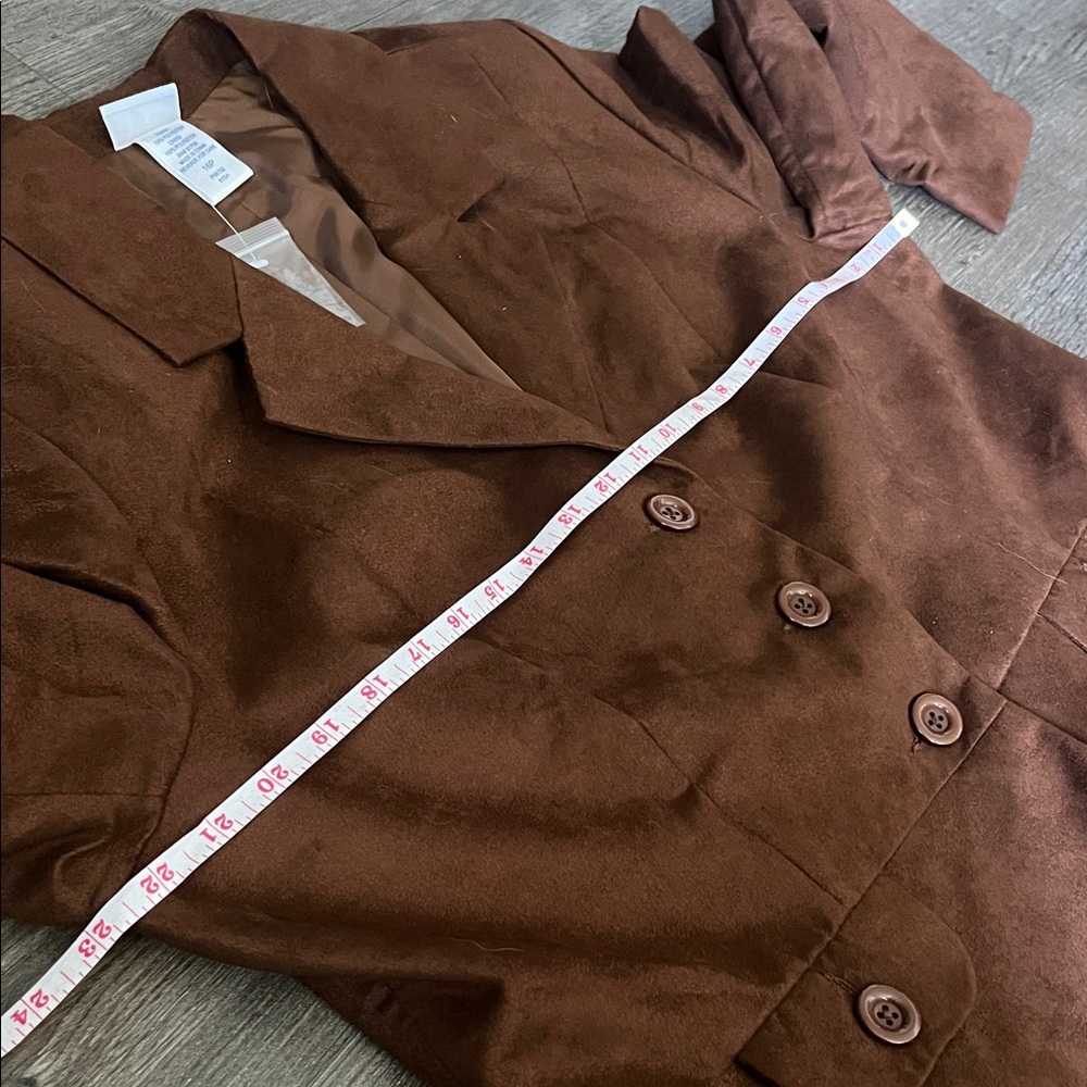 NWT BFA classics Chic Brown Faux Suede A-Line Skirt and blazer 16P - Picture 9 of 13